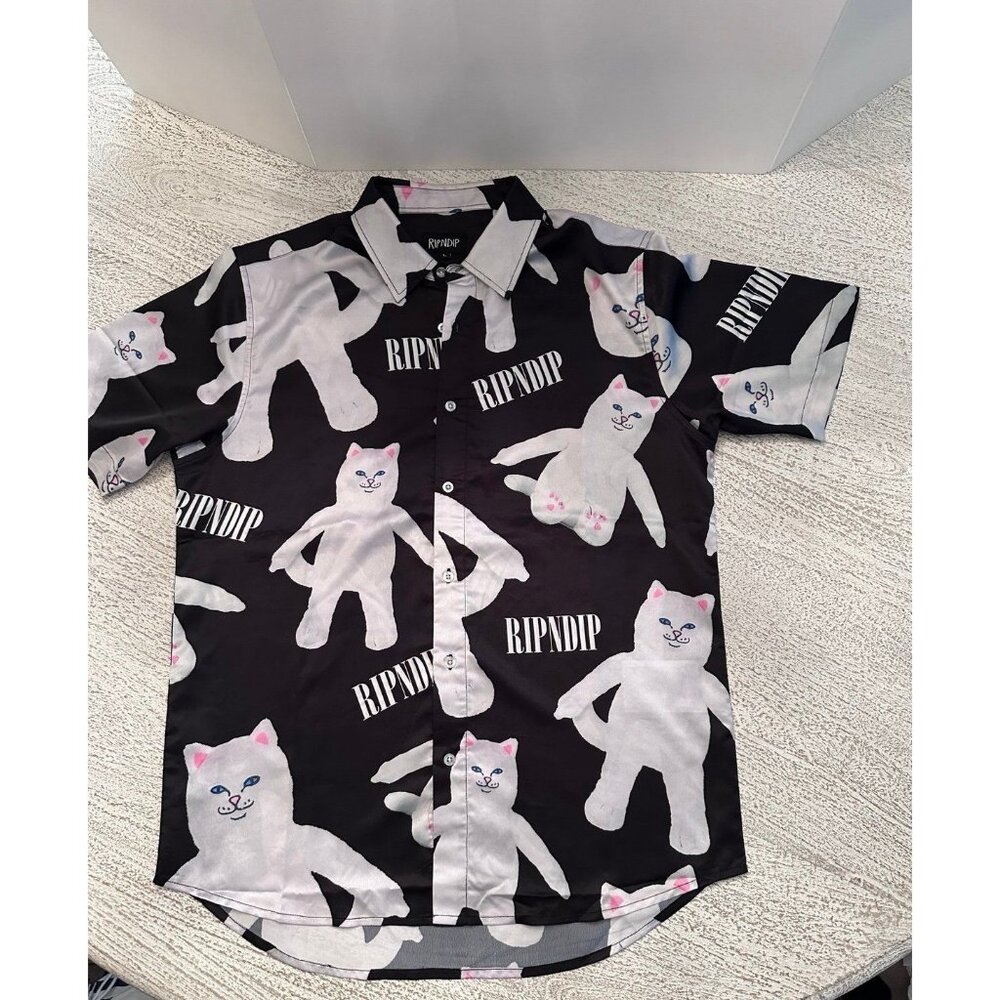 Ripndip 1 of 1 plush prototype one of a kind nylon button down large